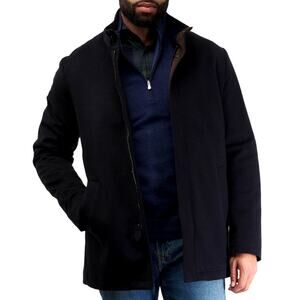 Maurizio Baldassari Icons Navy Blue Wool & Cashmere Car Coat IT 56 - US XXL 46